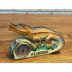 Vintage Florida Alligator Novelty Ceramic Souvenir Figurine Thermometer