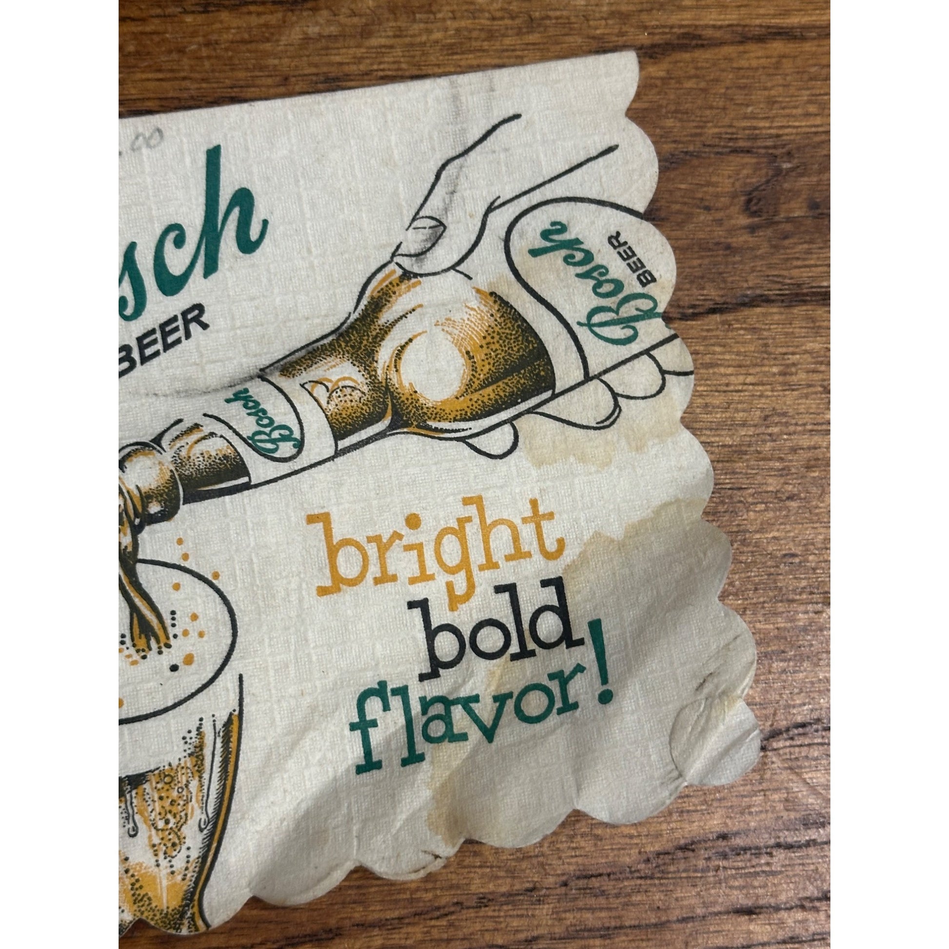 Vintage Bosch Beer Houghton Michigan Advertising Paper Bar Napkin