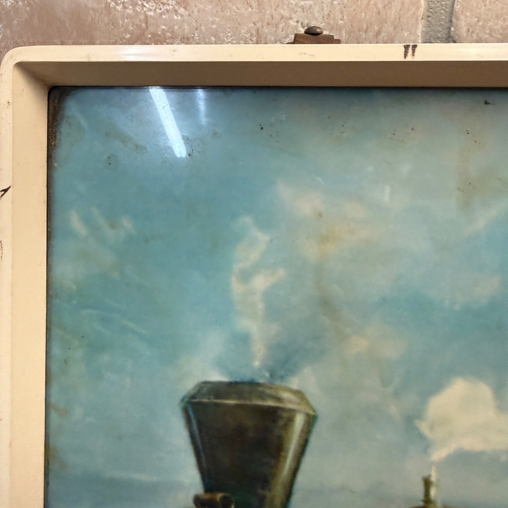 RARE Vintage 1950s Budweiser Beer Lighted Sign Old West Train Depot Scene