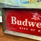 RARE Vintage 1950s Budweiser Beer Lighted Sign Old West Train Depot Scene