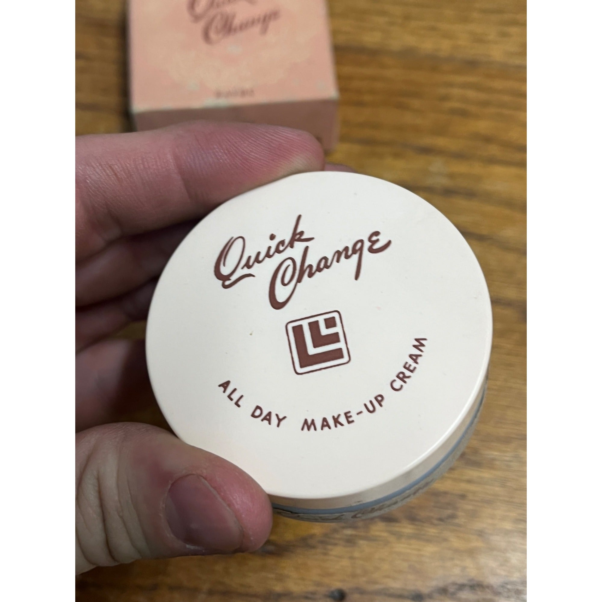 Vintage 1950s Havoc Quick Change Make-Up Cream Lucien Lelong NOS Milk Glass Jar