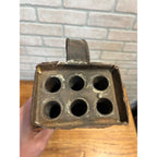 Antique Primitive 19th c. 6-Slot Candle Mold Tin Farmhouse Folk Art AAFA