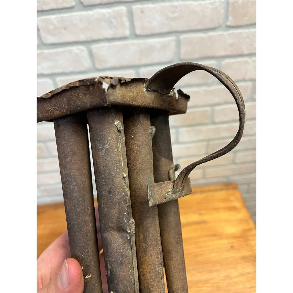 Antique Primitive 19th c. 6-Slot Candle Mold Tin Farmhouse Folk Art AAFA
