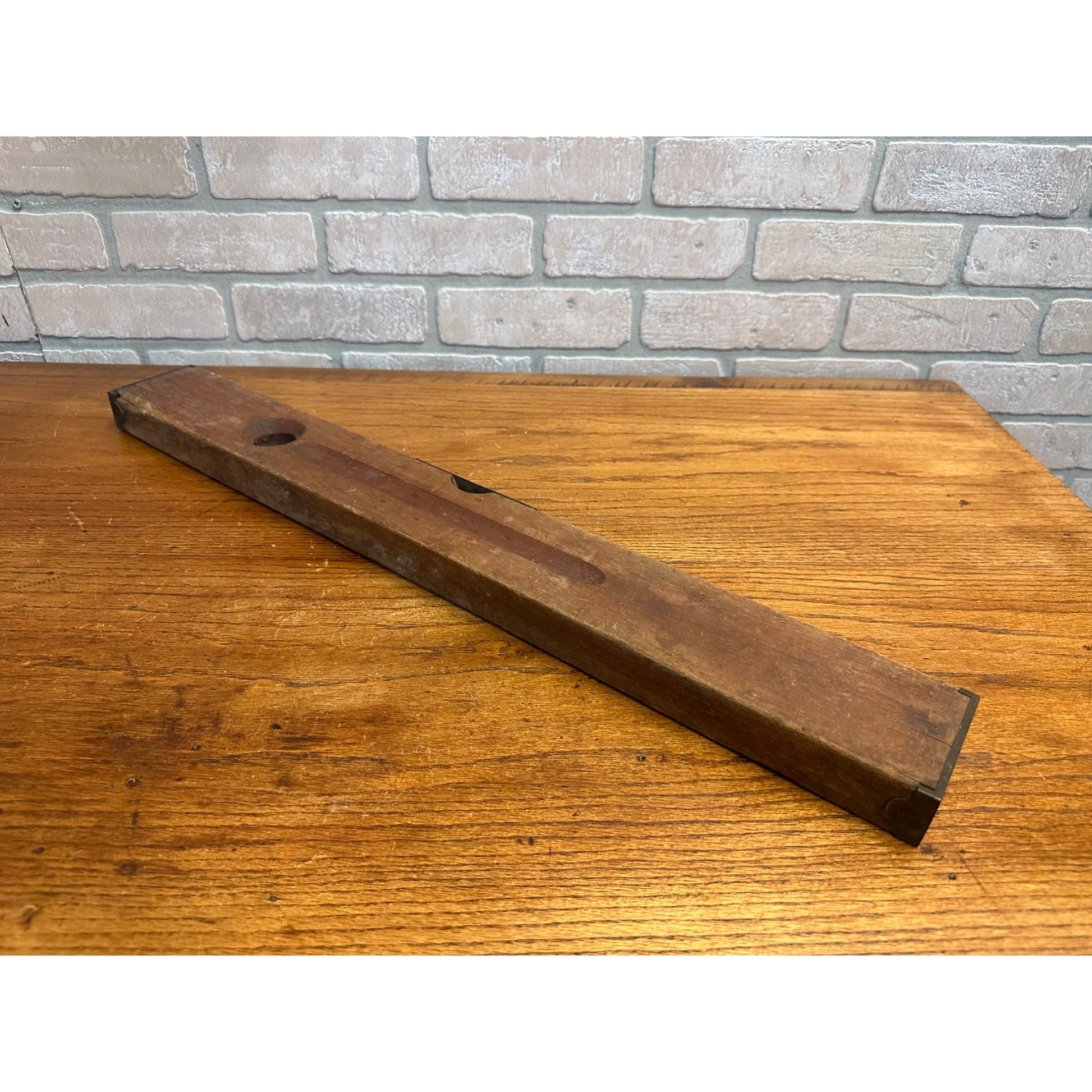 Antique Vintage Stanley Rule & Level Co. Patent 1896 Wood & Brass 26" Level