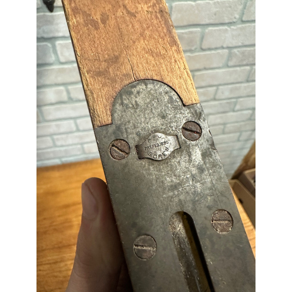 Antique Vintage Stanley Rule & Level Co. Patent 1896 Wood & Brass 26" Level