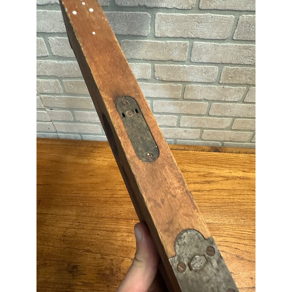 Antique Vintage Stanley Rule & Level Co. Patent 1896 Wood & Brass 26" Level