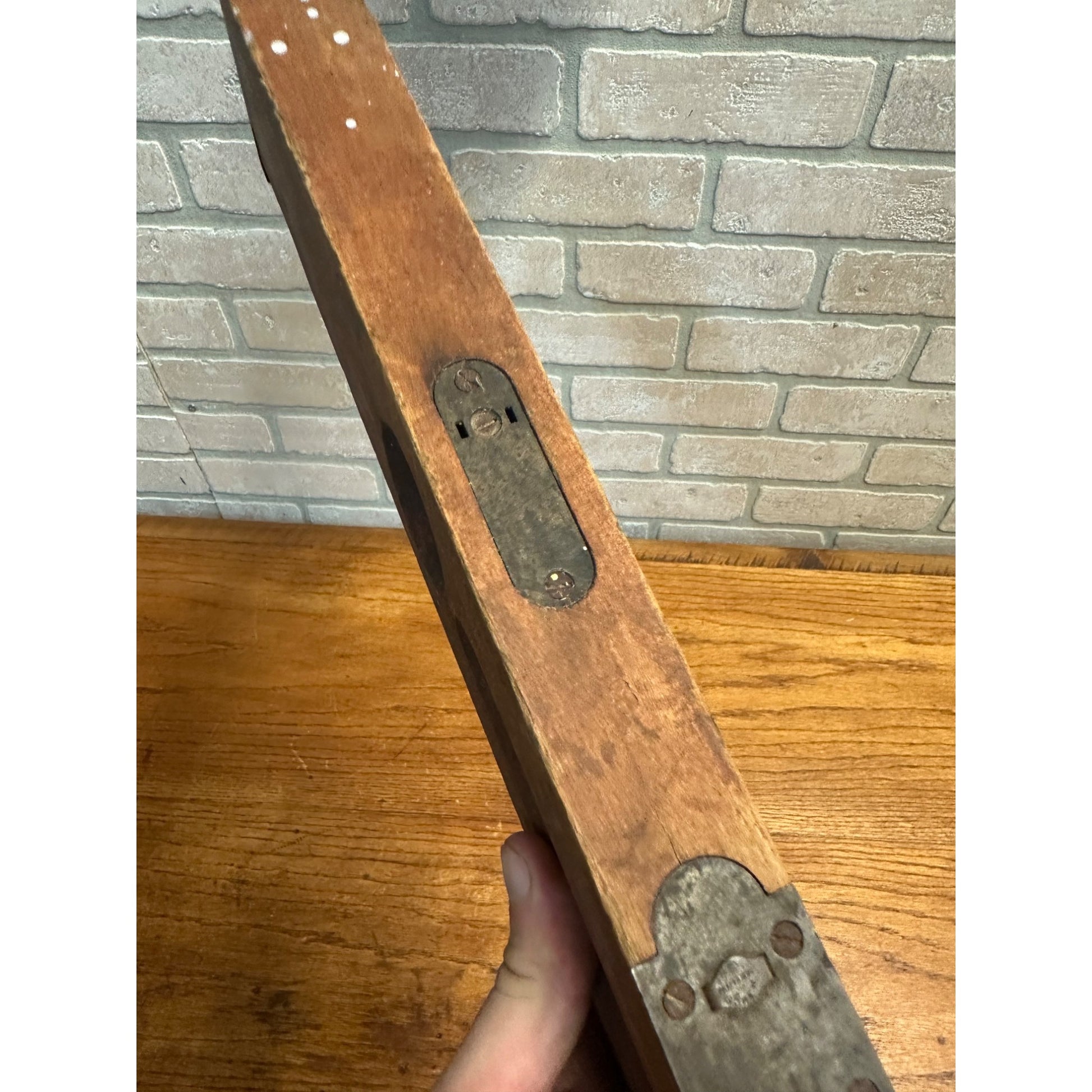 Antique Vintage Stanley Rule & Level Co. Patent 1896 Wood & Brass 26" Level