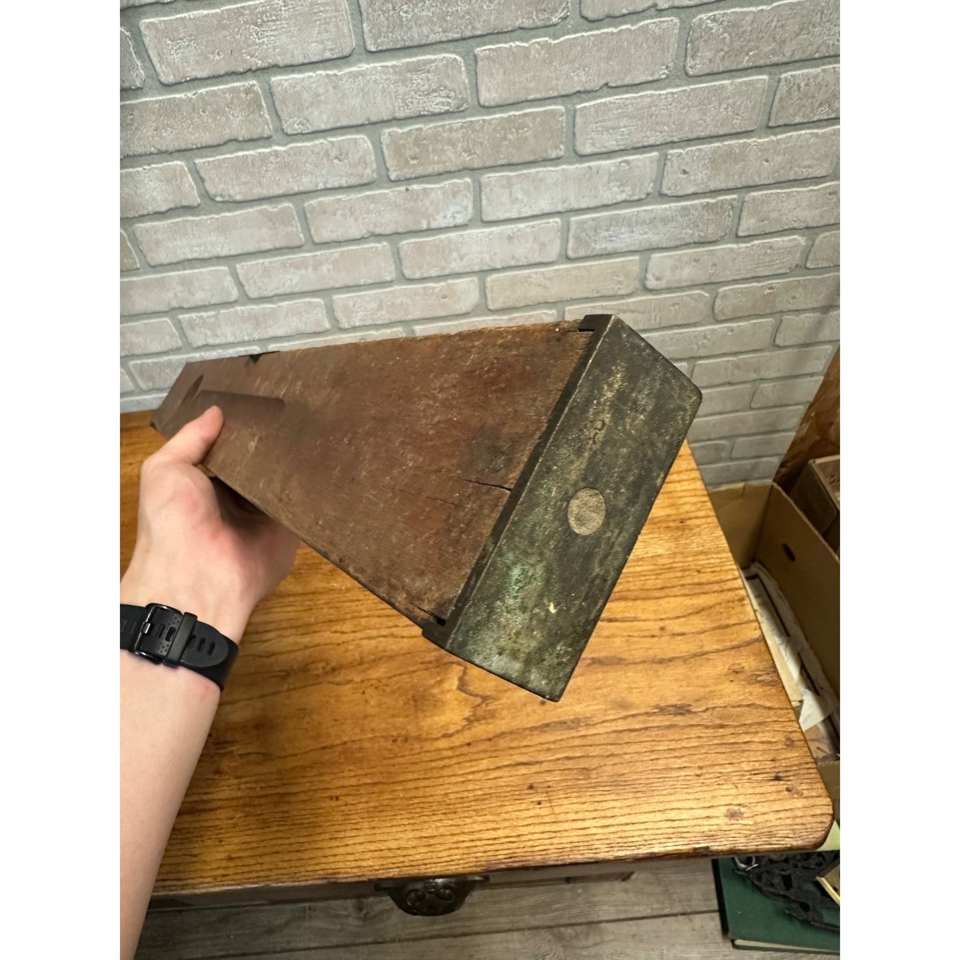 Antique Vintage Stanley Rule & Level Co. Patent 1896 Wood & Brass 26" Level