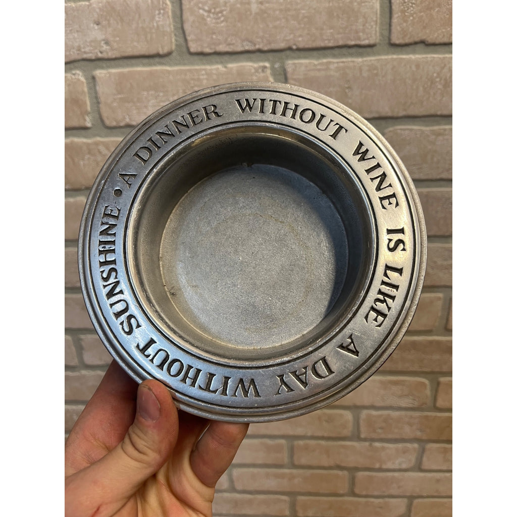 Wilton Pewter Wine Bottle Coaster Dinner Without Wine Like Day Without Sunshine