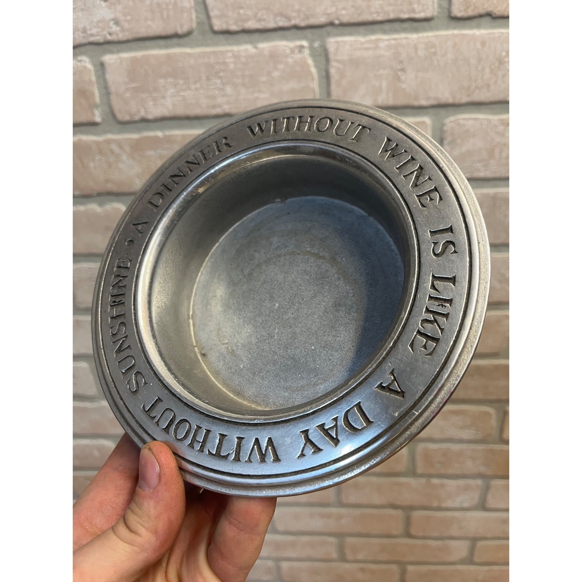 Wilton Pewter Wine Bottle Coaster Dinner Without Wine Like Day Without Sunshine