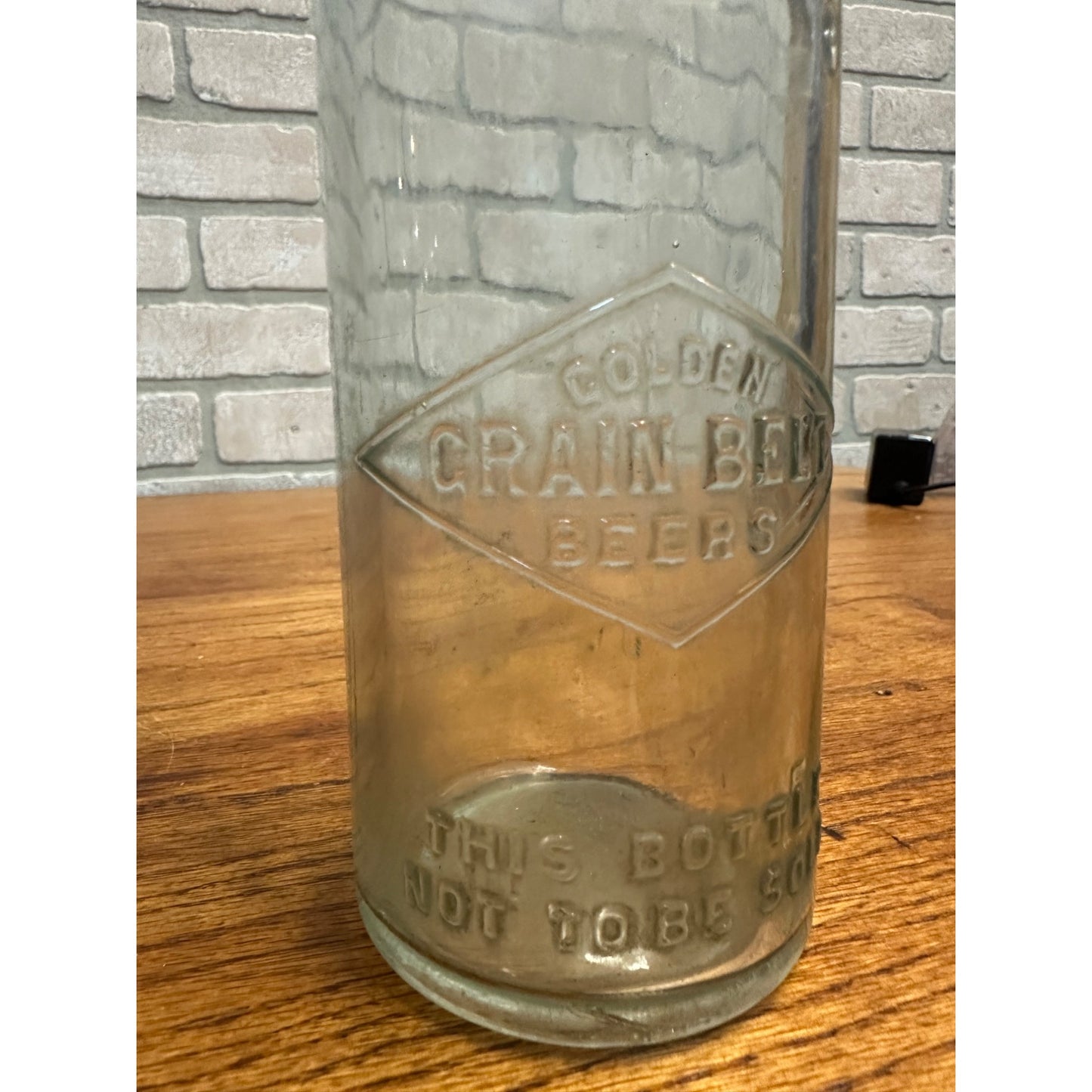 Vintage Pre-Pro Golden Grain Belt Beers Aqua Blue Glass Embossed Beer Bottle