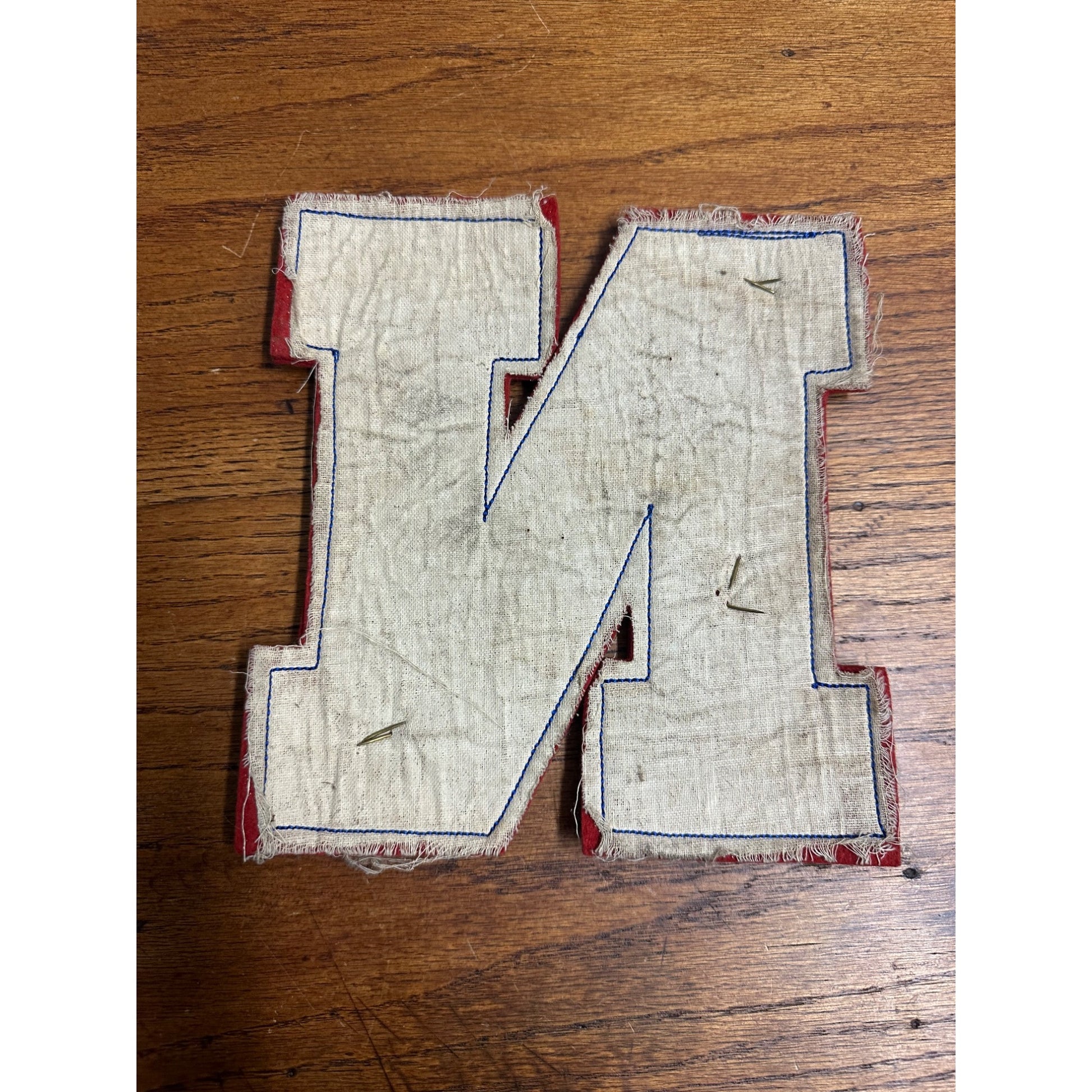 Vintage Varsity Letterman Jacket Coat Patch "N" Blue & Red Sports