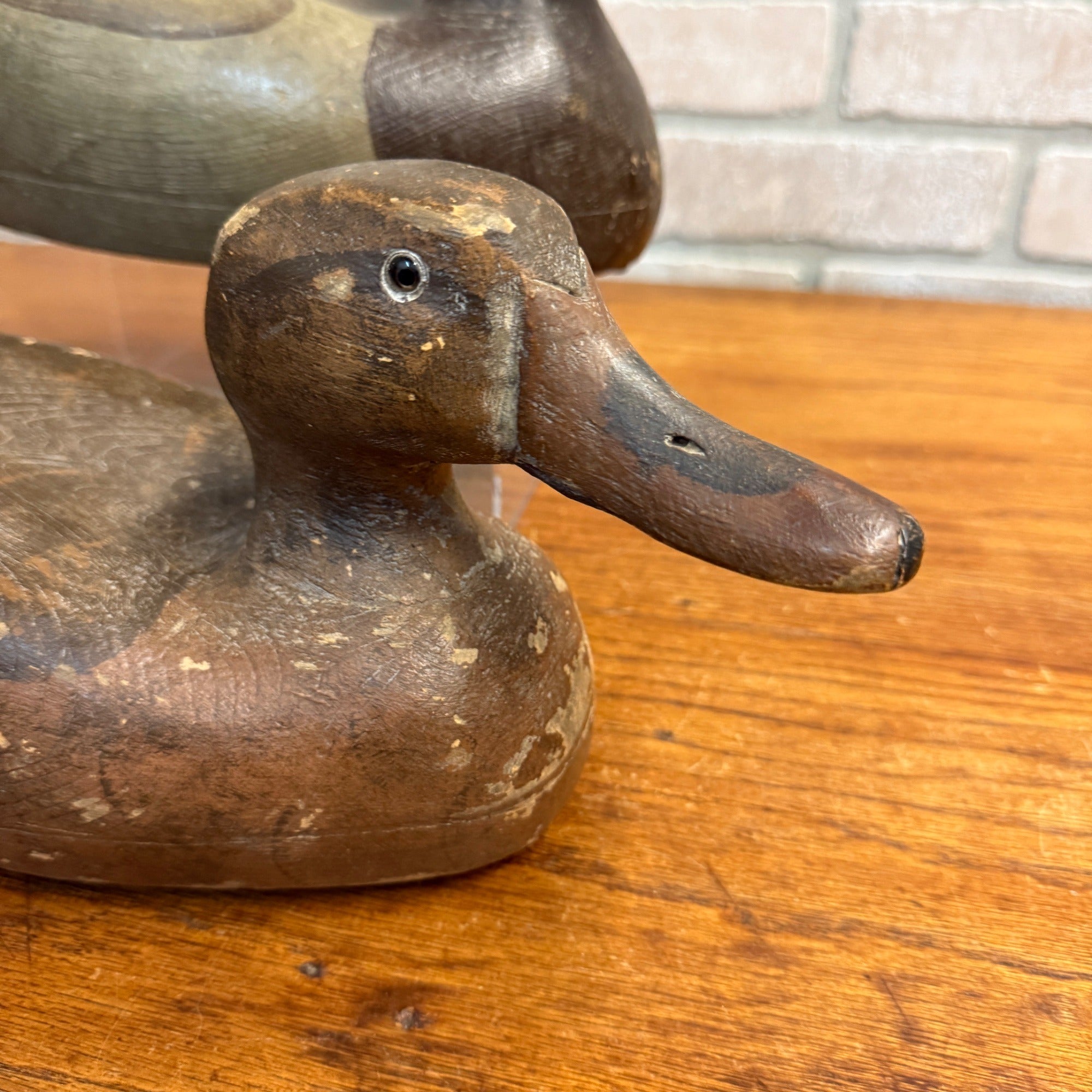 Ron Koch Vintage Mallard Pair Duck Decoy Vintage Wooden Decoy Omro Wisconsin HWD