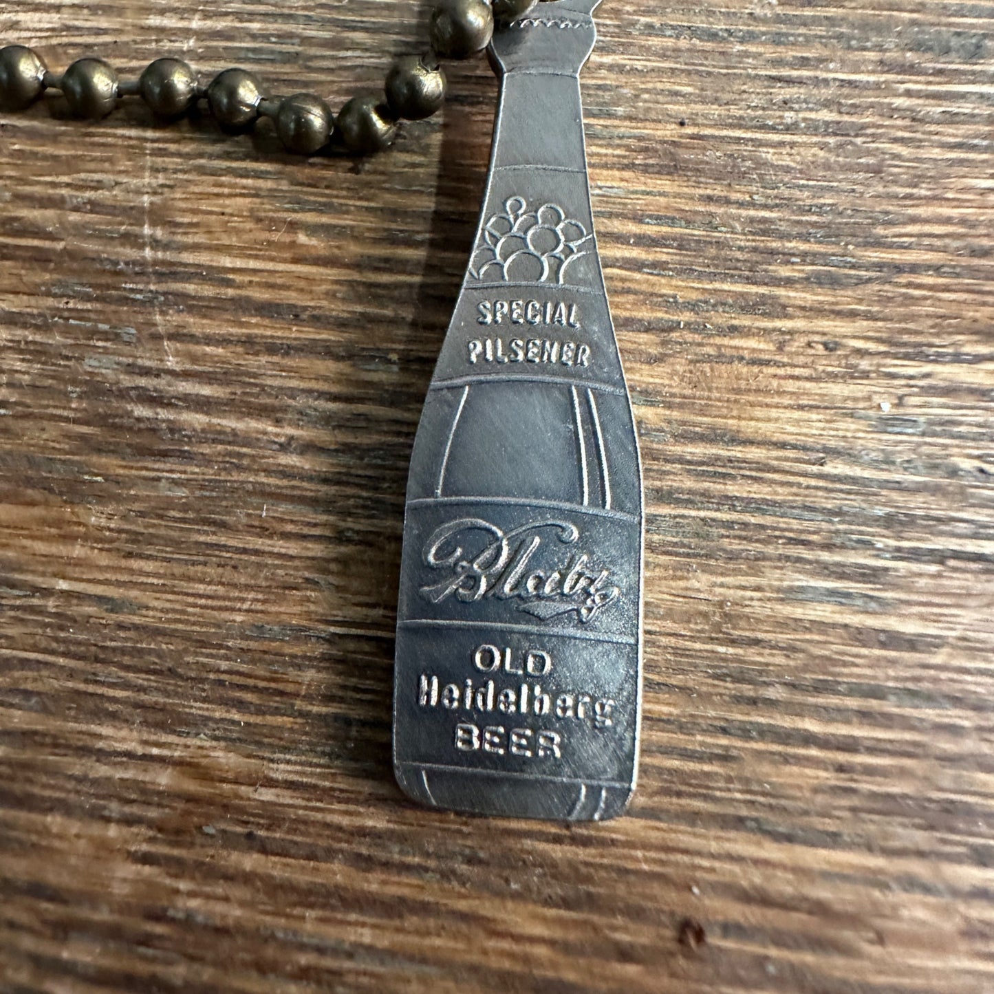 RARE Vintage 1930's Blatz Beer Old Heidelberg Brass Keychain Bottle Charm Fob