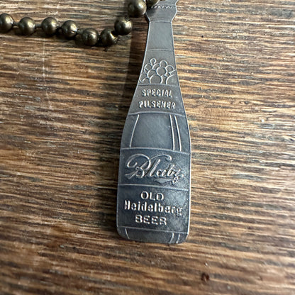 RARE Vintage 1930's Blatz Beer Old Heidelberg Brass Keychain Bottle Charm Fob