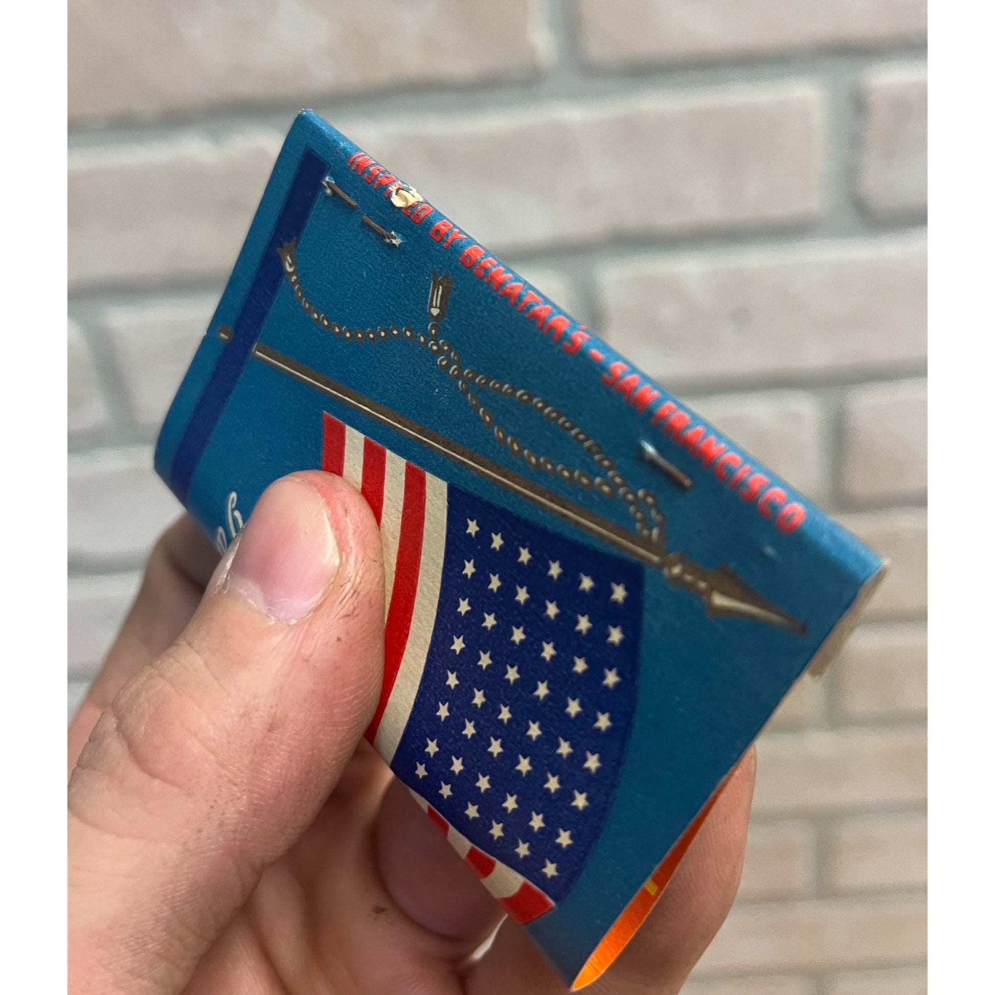 Vintage WWII Homefront Patriotic FULL Matchbook Advertising Benatars Am. Flag