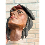 Original Vintage Native American Indians Mask Paper Mache Odd Fellows Halloween