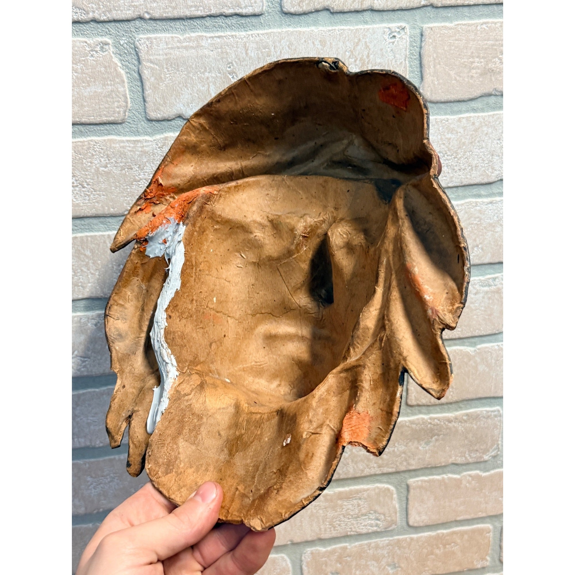 Original Vintage Native American Indians Mask Paper Mache Odd Fellows Halloween