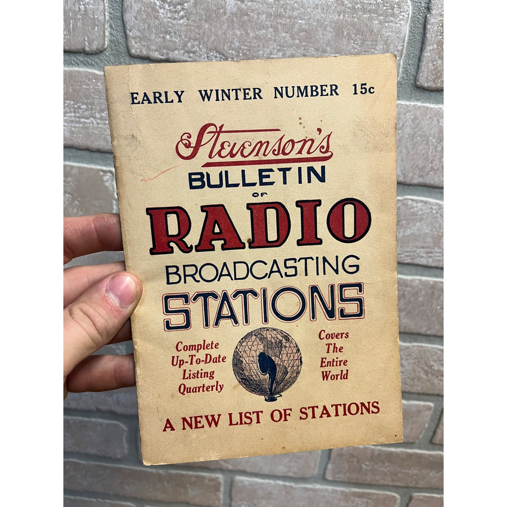Stevenson's Bulletin of Radio Broadcasting Stations Booklet - Winter 1926