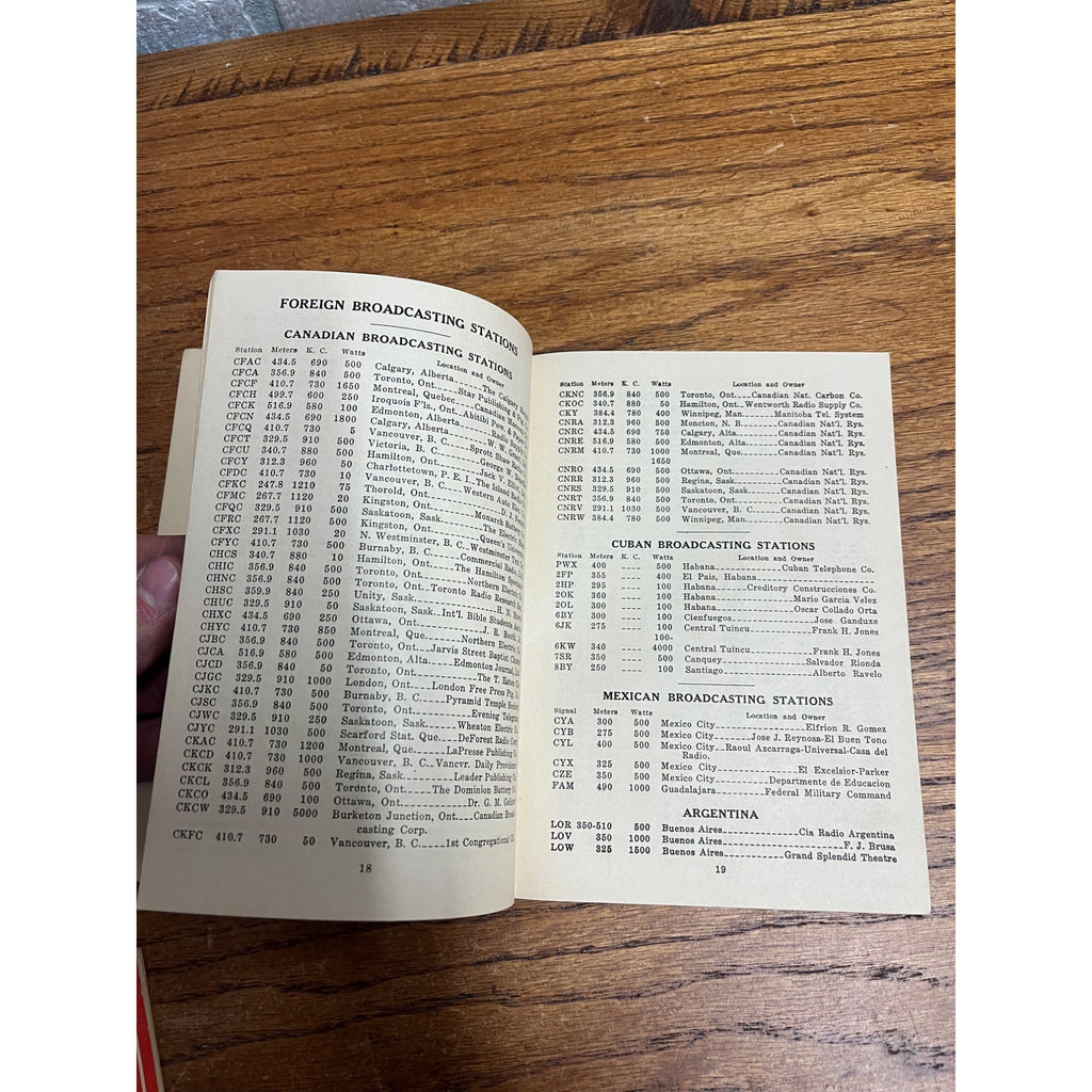 Stevenson's Bulletin of Radio Broadcasting Stations Booklet - Winter 1926