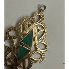Lovely 1900s Victorian Art Nouveau 14K Yellow Gold Brooch Pendant -- 7.57g Grams