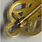 Lovely 1900s Victorian Art Nouveau 14K Yellow Gold Brooch Pendant -- 7.57g Grams
