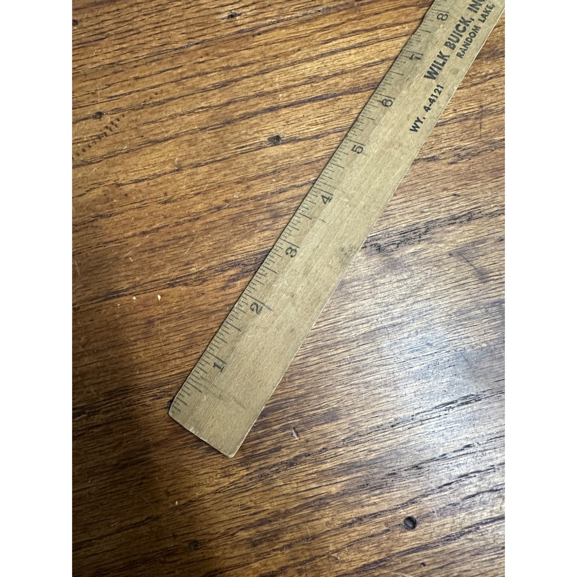 Vintage Wilk Buick Random Lake Wisconsin Advertising Wooden Ruler