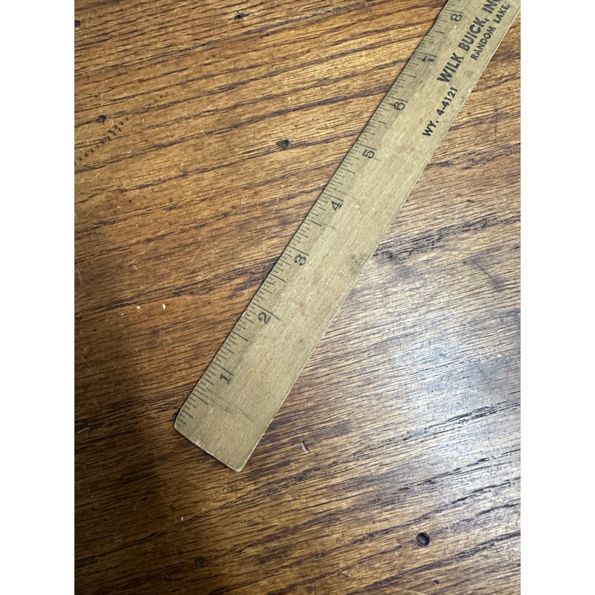 Vintage Wilk Buick Random Lake Wisconsin Advertising Wooden Ruler