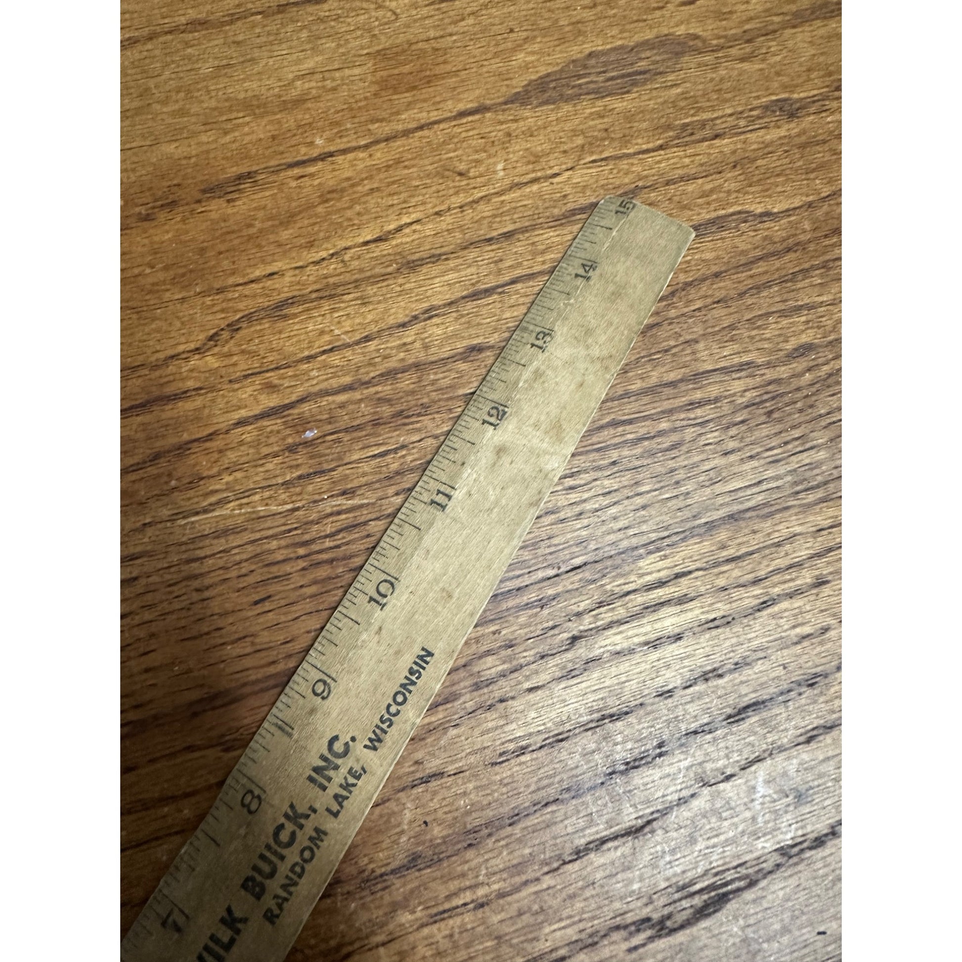 Vintage Wilk Buick Random Lake Wisconsin Advertising Wooden Ruler