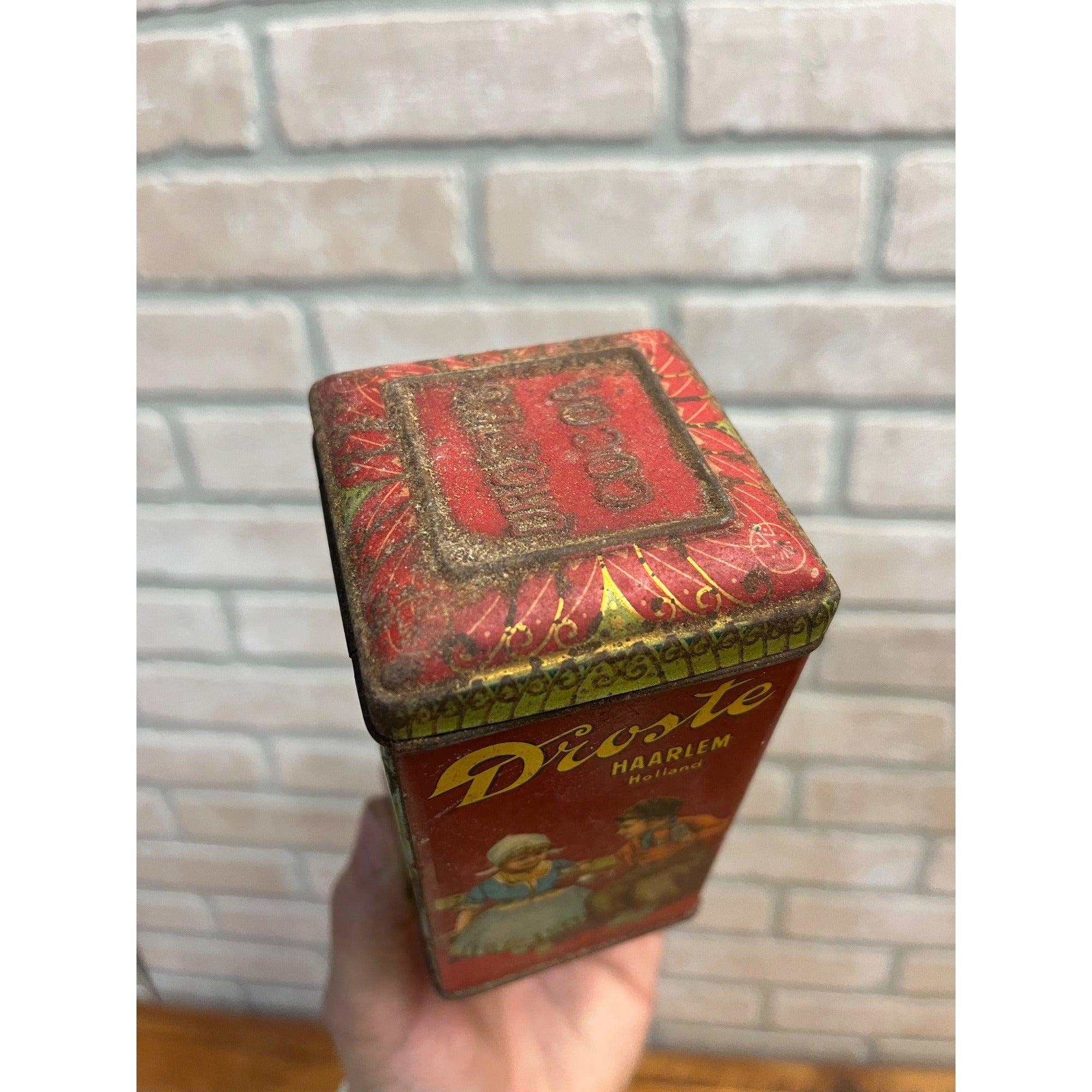 Vintage Droste’s Cocoa Tin Cocoa Box Haarlem Holland Advertising Kitchen