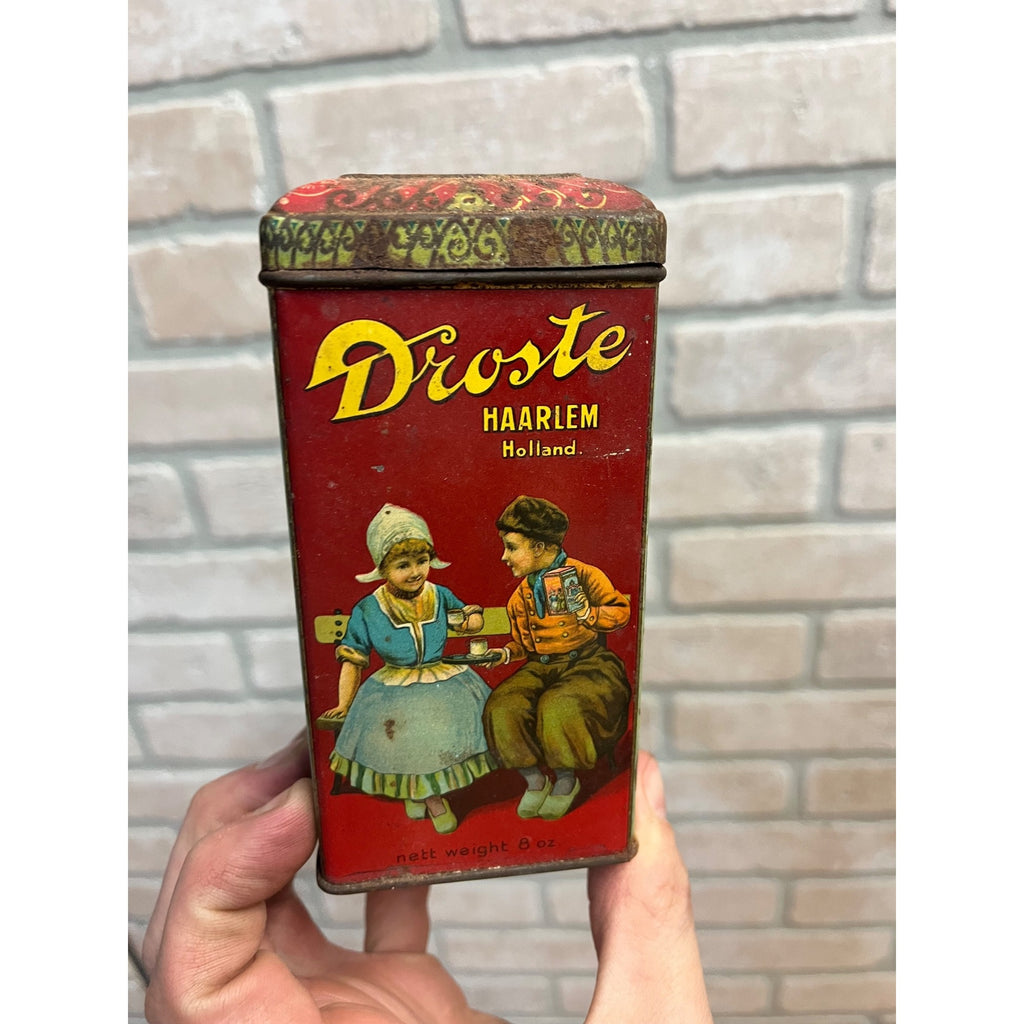 Vintage Droste’s Cocoa Tin Cocoa Box Haarlem Holland Advertising Kitchen