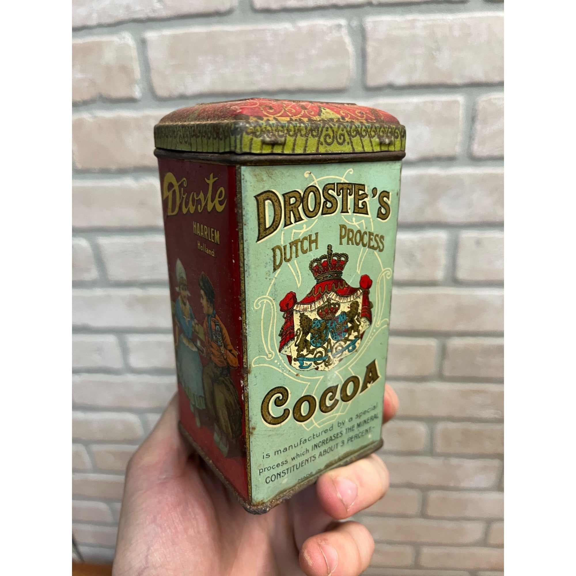 Vintage Droste’s Cocoa Tin Cocoa Box Haarlem Holland Advertising Kitchen