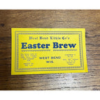 Prohibition Easter Brew Beer Bottle Label U-Permit West Bend Lithia Wis YELLOW