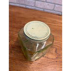 Vintage 1930s Uranium Glass Hoosier Canister Cookie Jar Depression Vaseline Lid