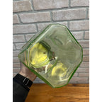 Vintage 1930s Uranium Glass Hoosier Canister Cookie Jar Depression Vaseline Lid