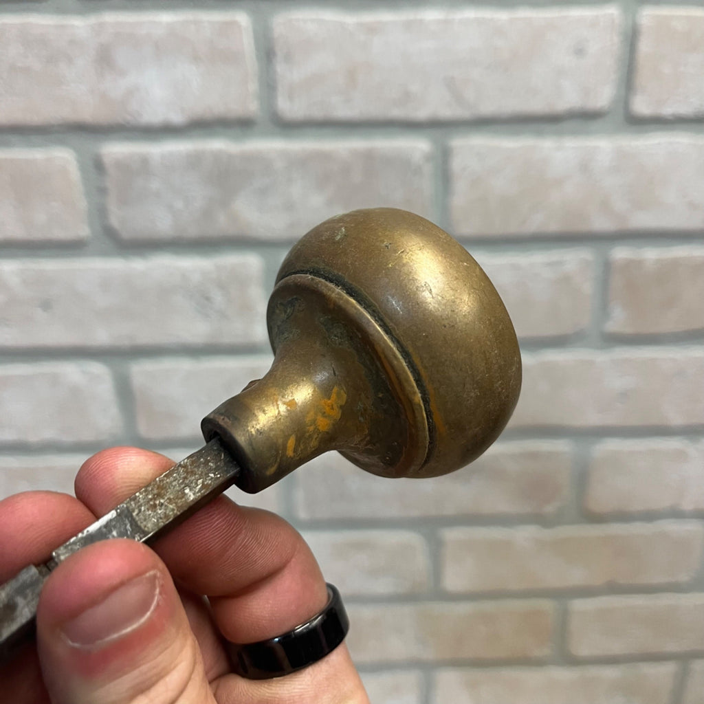 Vintage Brass Hollow Concentric 2"Pair Door Knobs Architectural Salvage