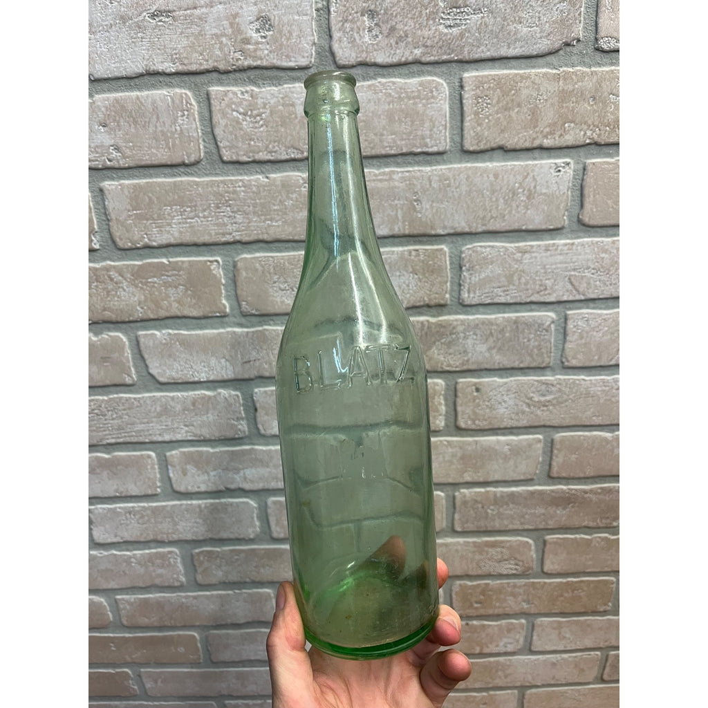 Vintage c1920s Blatz Beer Aqua Green Soda Bottle Prohibition Embossed Milwaukee
