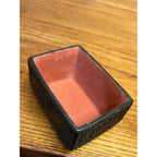 Vintage Borghese Black Ceramic Trinket Box Jewelry Casket Gold Gilt Lidded