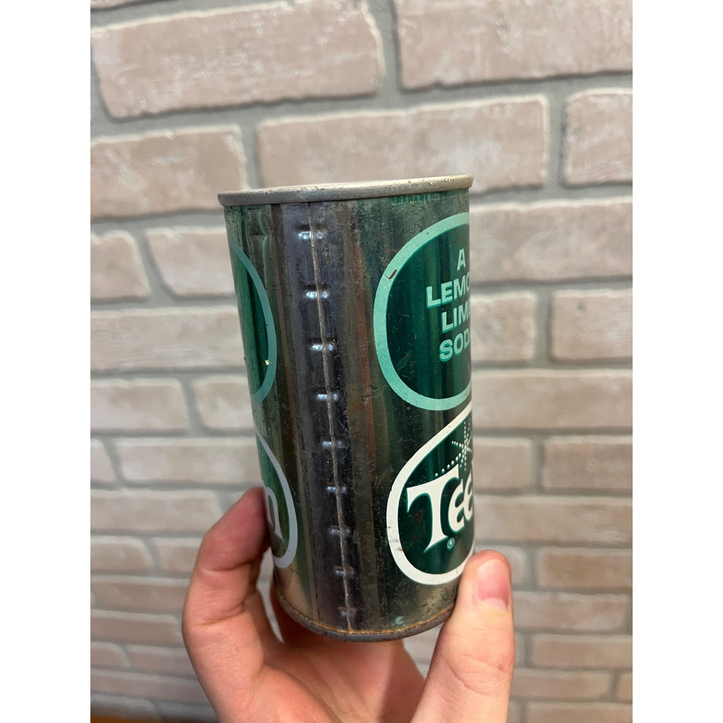 Vintage Teem Lemon Lime Can Pull Tab Steel 12 oz Empty Rare Soda Metallic Green