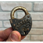 Vintage Old Pioneer Slaymaker Padlock No Key Lock Stamped Steel Lock