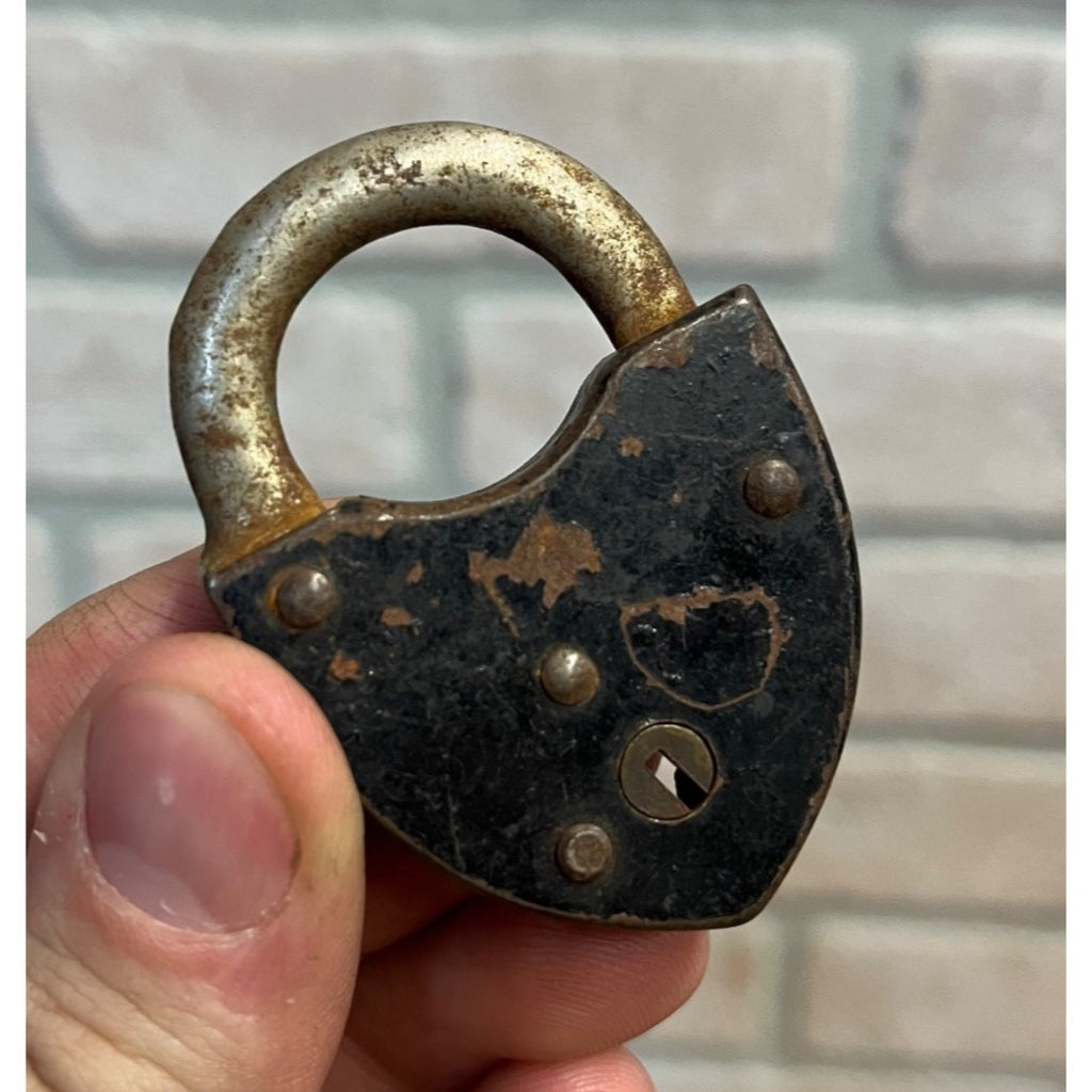 Vintage Old Pioneer Slaymaker Padlock No Key Lock Stamped Steel Lock