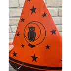 RARE Vintage 1930s Beistle Halloween Cardboard Party Hat Crescent Moon Owl Stars