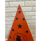 RARE Vintage 1930s Beistle Halloween Cardboard Party Hat Crescent Moon Owl Stars