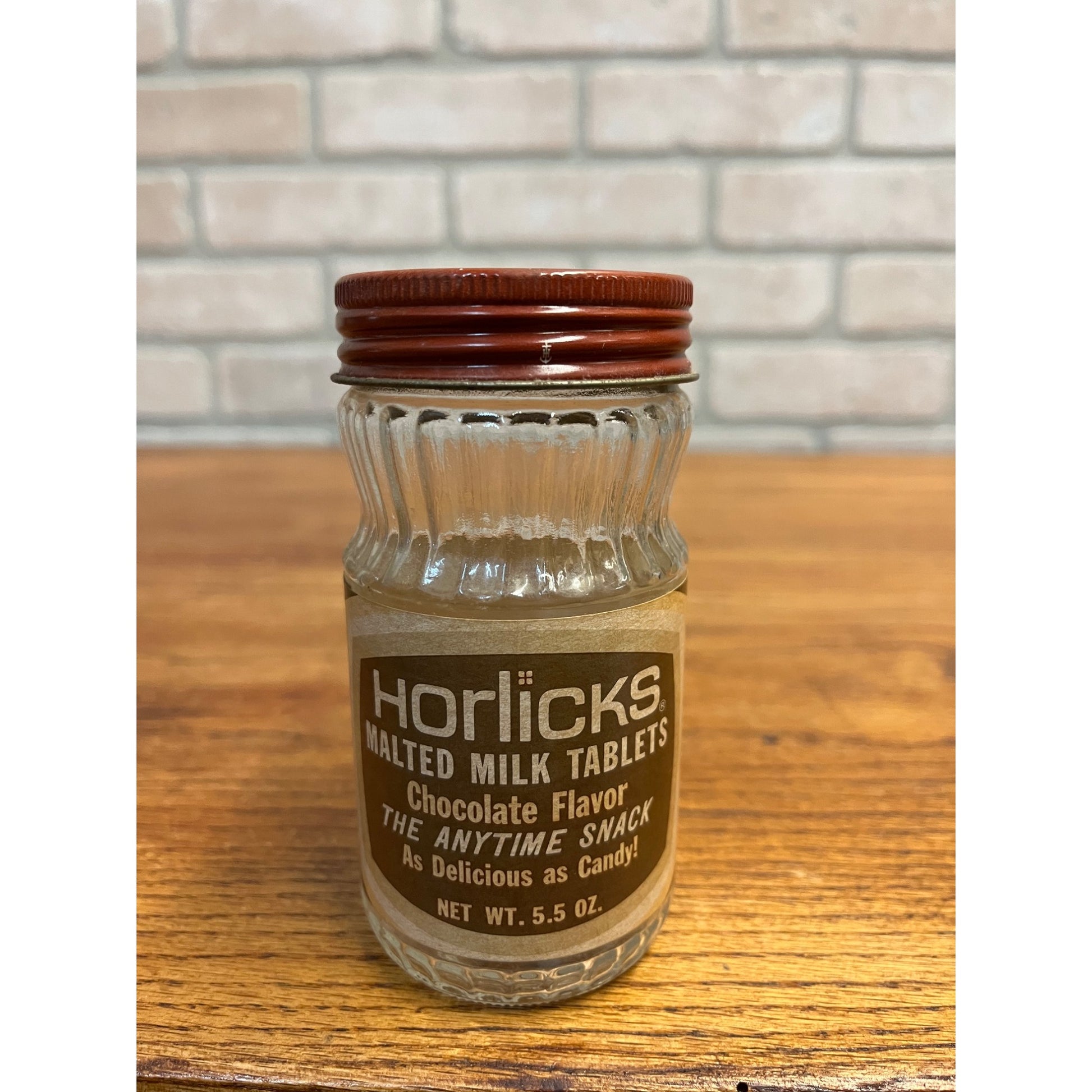 Vintage Horlicks Malted Milk Tablets Bottle Jar BEECHAM Products Label, 5.5 oz