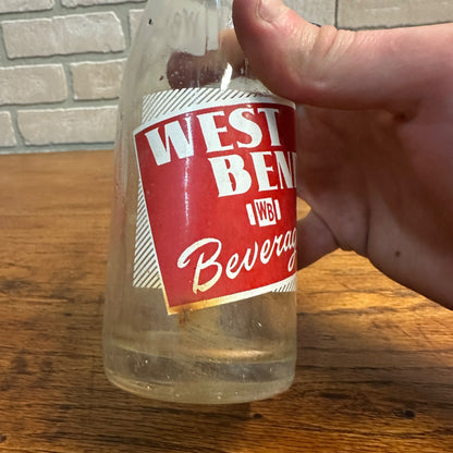 Vintage Wb West Bend Beverages 12 Oz Soda Pop Bottle West Bend, Wisconsin