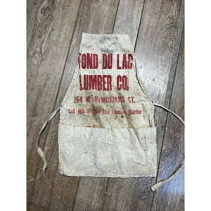 Vintage Fond du Lac Nail Carpenter Apron Lumber Yard Wisconsin Advertising
