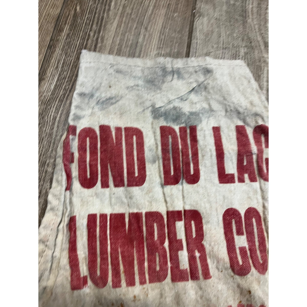 Vintage Fond du Lac Nail Carpenter Apron Lumber Yard Wisconsin Advertising