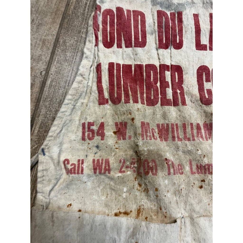 Vintage Fond du Lac Nail Carpenter Apron Lumber Yard Wisconsin Advertising