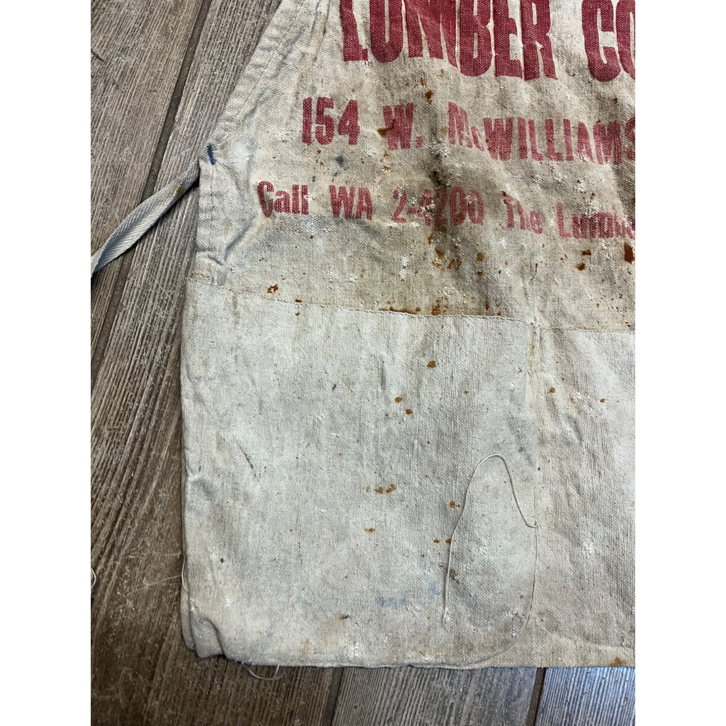 Vintage Fond du Lac Nail Carpenter Apron Lumber Yard Wisconsin Advertising