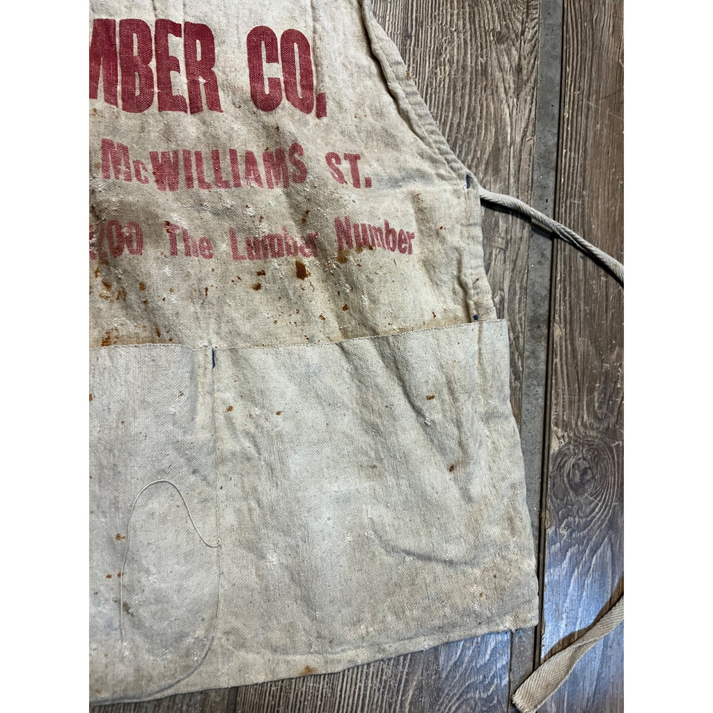 Vintage Fond du Lac Nail Carpenter Apron Lumber Yard Wisconsin Advertising